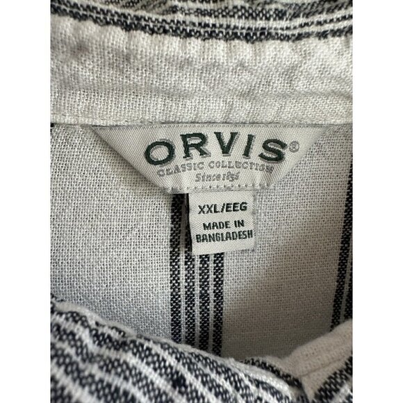 Orvis Ladies Women's Long Sleeve Button Front Linen Blend Top Shirt Size XXL  2X - Picture 4 of 12
